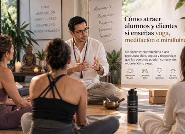 Cómo atraer alumnos de yoga, meditación o mindfulness con especialización, experiencia de entrada, contenido, alianzas y autoridad profesional.