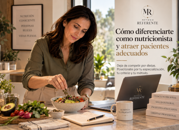Aprende a diferenciarte como nutricionista mediante especialización, método, contenido fiable, alianzas y activos de autoridad. Intención principal: cómo diferenciarme como nutricionista.